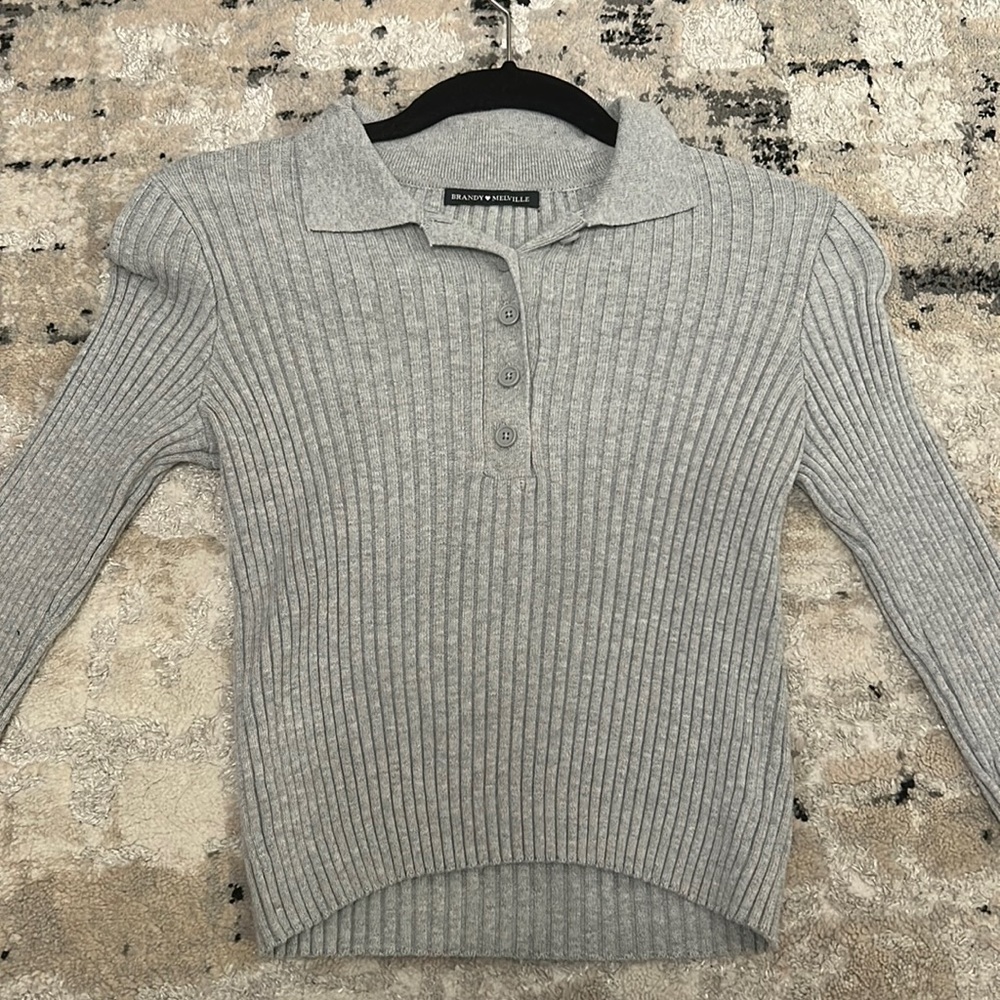 Brandy Melville gray collared shirt